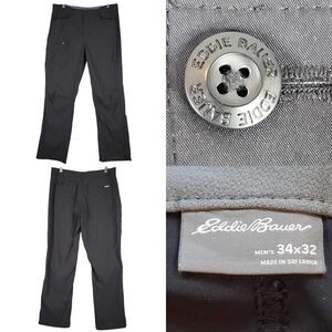 Eddie Bauer Pants Mens 34 Nylon Cargo Straight Hiking Size 34x32 Black